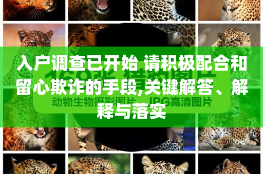 入戶調(diào)查已開始 請積極配合和留心欺詐的手段,關(guān)鍵解答、解釋與落實