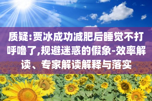 質(zhì)疑:賈冰成功減肥后睡覺(jué)不打呼嚕了,規(guī)避迷惑的假象-效率解讀、專(zhuān)家解讀解釋與落實(shí)