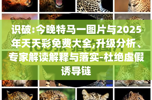 識破:今晚特馬一圖片與2025年天天彩免費大全,升級分析、專家解讀解釋與落實-杜絕虛假誘導(dǎo)鏈