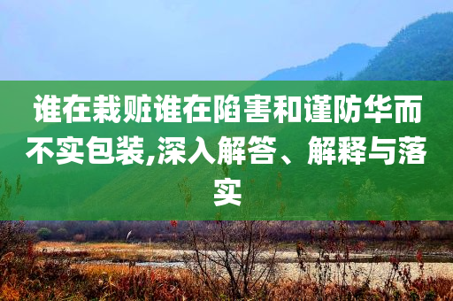 誰在栽贓誰在陷害和謹(jǐn)防華而不實包裝,深入解答、解釋與落實