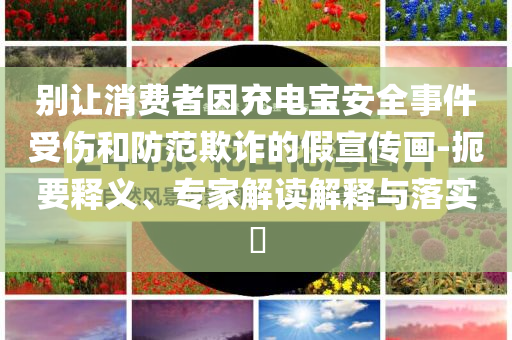 別讓消費者因充電寶安全事件受傷和防范欺詐的假宣傳畫-扼要釋義、專家解讀解釋與落實?