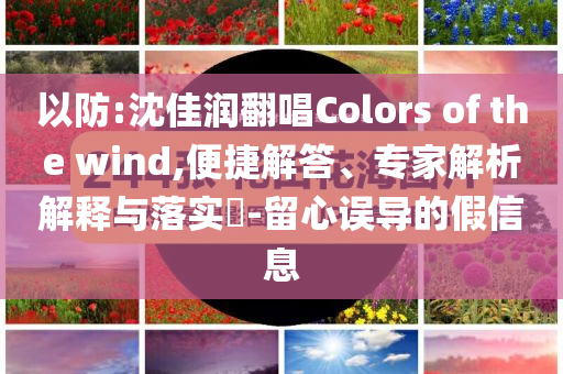 以防:沈佳潤(rùn)翻唱Colors of the wind,便捷解答、專(zhuān)家解析解釋與落實(shí)?-留心誤導(dǎo)的假信息