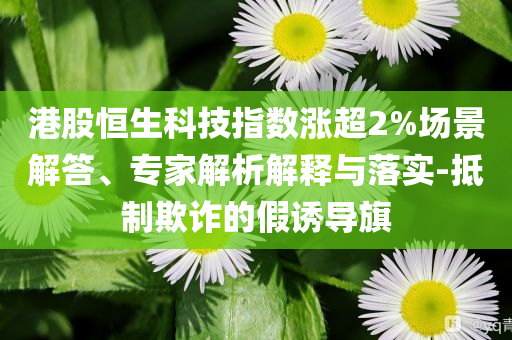 港股恒生科技指數(shù)漲超2%場(chǎng)景解答、專家解析解釋與落實(shí)-抵制欺詐的假誘導(dǎo)旗
