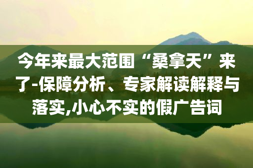今年來(lái)最大范圍“桑拿天”來(lái)了-保障分析、專(zhuān)家解讀解釋與落實(shí),小心不實(shí)的假?gòu)V告詞