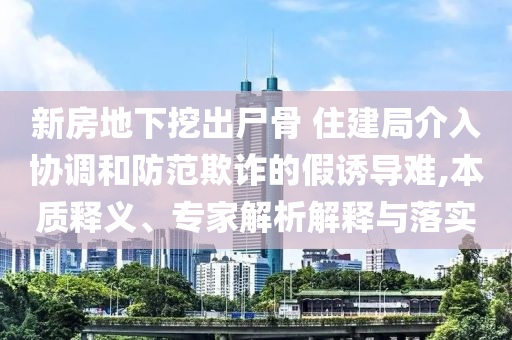 新房地下挖出尸骨 住建局介入?yún)f(xié)調(diào)和防范欺詐的假誘導(dǎo)難,本質(zhì)釋義、專(zhuān)家解析解釋與落實(shí)