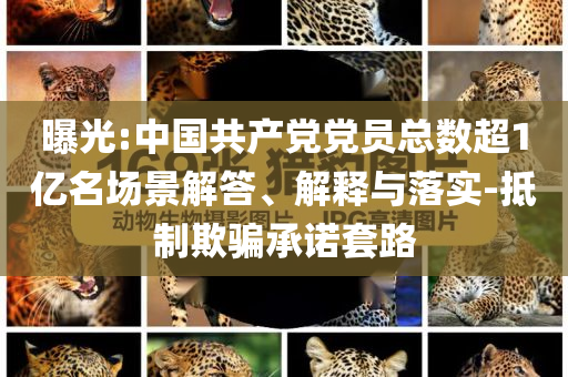曝光:中國共產(chǎn)黨黨員總數(shù)超1億名場(chǎng)景解答、解釋與落實(shí)-抵制欺騙承諾套路