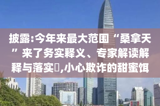 披露:今年來最大范圍“桑拿天”來了務(wù)實(shí)釋義、專家解讀解釋與落實(shí)?,小心欺詐的甜蜜餌