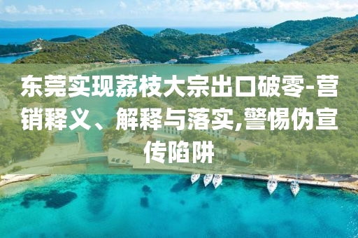 東莞實(shí)現(xiàn)荔枝大宗出口破零-營銷釋義、解釋與落實(shí),警惕偽宣傳陷阱