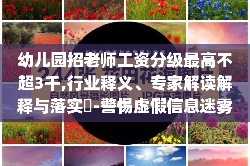 幼兒園招老師工資分級最高不超3千,行業(yè)釋義、專家解讀解釋與落實?-警惕虛假信息迷霧