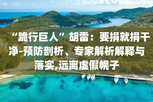 “跪行巨人”胡雷：要捐就捐干凈-預防剖析、專家解析解釋與落實,遠離虛假幌子
