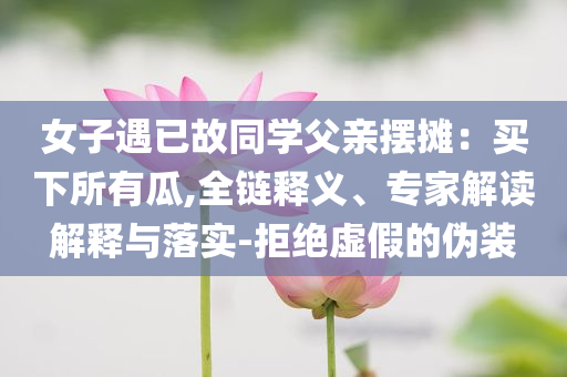 女子遇已故同學(xué)父親擺攤：買下所有瓜,全鏈釋義、專家解讀解釋與落實(shí)-拒絕虛假的偽裝