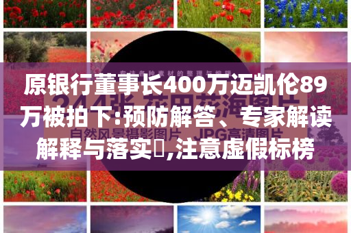 原銀行董事長(zhǎng)400萬(wàn)邁凱倫89萬(wàn)被拍下:預(yù)防解答、專家解讀解釋與落實(shí)?,注意虛假標(biāo)榜