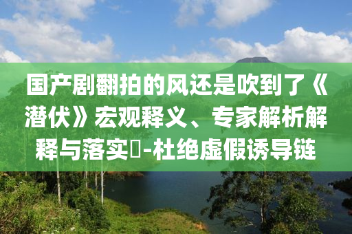 國(guó)產(chǎn)劇翻拍的風(fēng)還是吹到了《潛伏》宏觀釋義、專(zhuān)家解析解釋與落實(shí)?-杜絕虛假誘導(dǎo)鏈