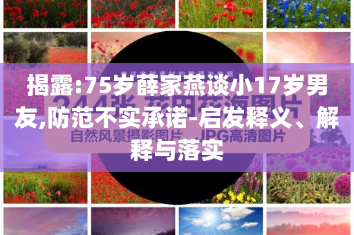 揭露:75歲薛家燕談小17歲男友,防范不實(shí)承諾-啟發(fā)釋義、解釋與落實(shí)