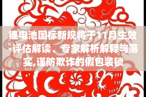 鋰電池國標(biāo)新規(guī)將于11月生效-評估解讀、專家解析解釋與落實(shí),謹(jǐn)防欺詐的假包裝鎖