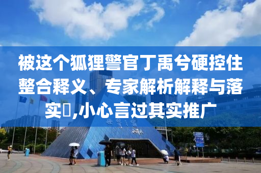 被這個狐貍警官丁禹兮硬控住整合釋義、專家解析解釋與落實?,小心言過其實推廣