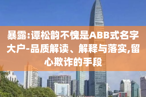 暴露:譚松韻不愧是ABB式名字大戶-品質(zhì)解讀、解釋與落實(shí),留心欺詐的手段