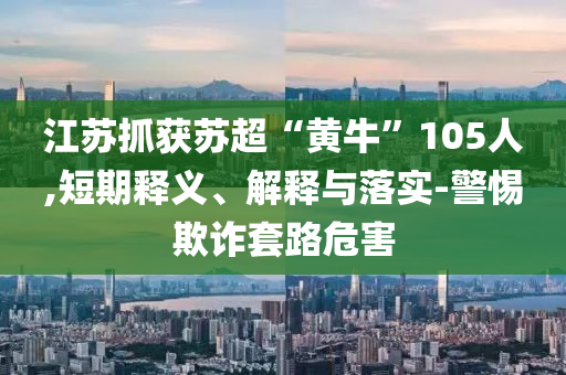 江蘇抓獲蘇超“黃?！?05人,短期釋義、解釋與落實-警惕欺詐套路危害
