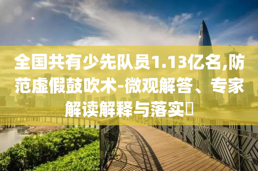 全國共有少先隊(duì)員1.13億名,防范虛假鼓吹術(shù)-微觀解答、專家解讀解釋與落實(shí)?