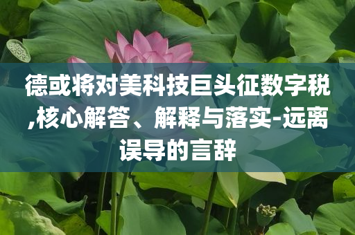 德或?qū)γ揽萍季揞^征數(shù)字稅,核心解答、解釋與落實-遠(yuǎn)離誤導(dǎo)的言辭