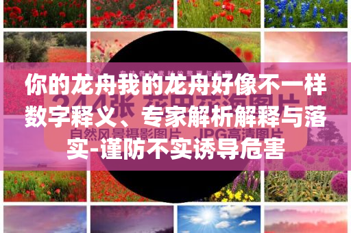 你的龍舟我的龍舟好像不一樣數(shù)字釋義、專家解析解釋與落實-謹(jǐn)防不實誘導(dǎo)危害