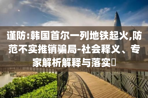 謹(jǐn)防:韓國(guó)首爾一列地鐵起火,防范不實(shí)推銷騙局-社會(huì)釋義、專家解析解釋與落實(shí)?