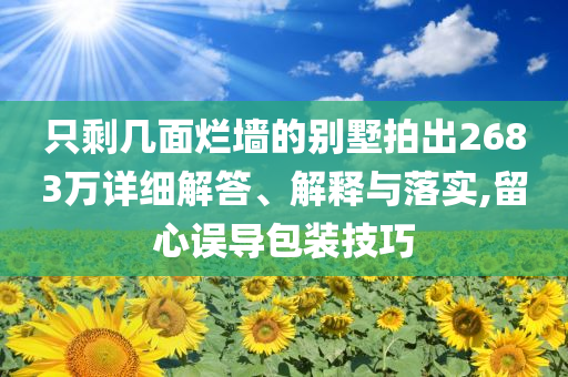 只剩幾面爛墻的別墅拍出2683萬(wàn)詳細(xì)解答、解釋與落實(shí),留心誤導(dǎo)包裝技巧