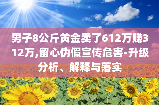 男子8公斤黃金賣了612萬賺312萬,留心偽假宣傳危害-升級分析、解釋與落實