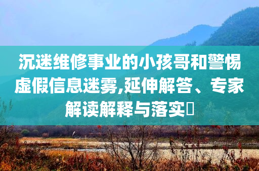 沉迷維修事業(yè)的小孩哥和警惕虛假信息迷霧,延伸解答、專家解讀解釋與落實?