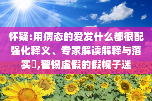 懷疑:用病態(tài)的愛發(fā)什么都很配強(qiáng)化釋義、專家解讀解釋與落實?,警惕虛假的假幌子迷