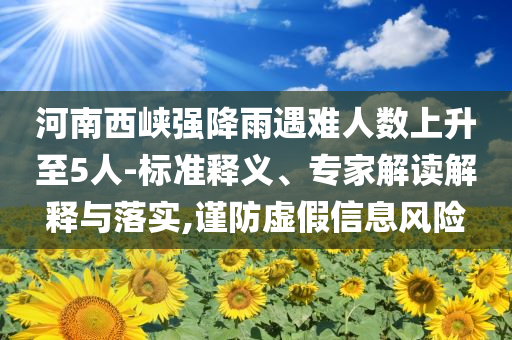 河南西峽強(qiáng)降雨遇難人數(shù)上升至5人-標(biāo)準(zhǔn)釋義、專家解讀解釋與落實,謹(jǐn)防虛假信息風(fēng)險