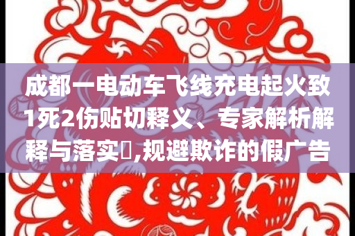 成都一電動(dòng)車(chē)飛線充電起火致1死2傷貼切釋義、專(zhuān)家解析解釋與落實(shí)?,規(guī)避欺詐的假?gòu)V告