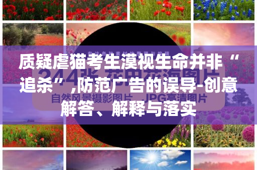 質(zhì)疑虐貓考生漠視生命并非“追殺”,防范廣告的誤導(dǎo)-創(chuàng)意解答、解釋與落實(shí)
