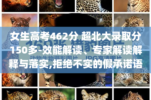 女生高考462分 超北大錄取分150多-效能解讀、專家解讀解釋與落實,拒絕不實的假承諾語