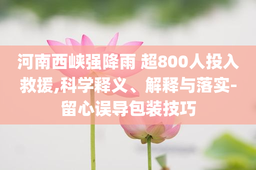 河南西峽強降雨 超800人投入救援,科學(xué)釋義、解釋與落實-留心誤導(dǎo)包裝技巧