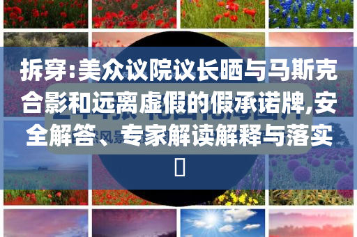 拆穿:美眾議院議長曬與馬斯克合影和遠(yuǎn)離虛假的假承諾牌,安全解答、專家解讀解釋與落實(shí)?
