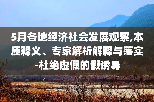 5月各地經(jīng)濟(jì)社會發(fā)展觀察,本質(zhì)釋義、專家解析解釋與落實(shí)-杜絕虛假的假誘導(dǎo)