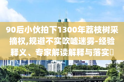 90后小伙拍下1300年荔枝樹采摘權(quán),規(guī)避不實吹噓迷霧-經(jīng)驗釋義、專家解讀解釋與落實?