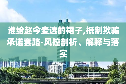 誰給趙今麥選的裙子,抵制欺騙承諾套路-風(fēng)控剖析、解釋與落實(shí)