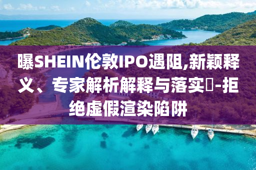 曝SHEIN倫敦IPO遇阻,新穎釋義、專家解析解釋與落實?-拒絕虛假渲染陷阱