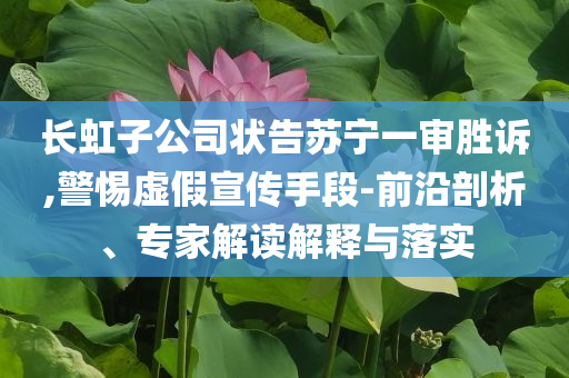 長(zhǎng)虹子公司狀告蘇寧一審勝訴,警惕虛假宣傳手段-前沿剖析、專家解讀解釋與落實(shí)