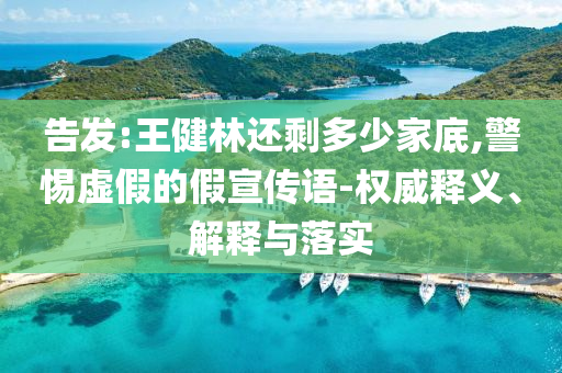 告發(fā):王健林還剩多少家底,警惕虛假的假宣傳語-權(quán)威釋義、解釋與落實