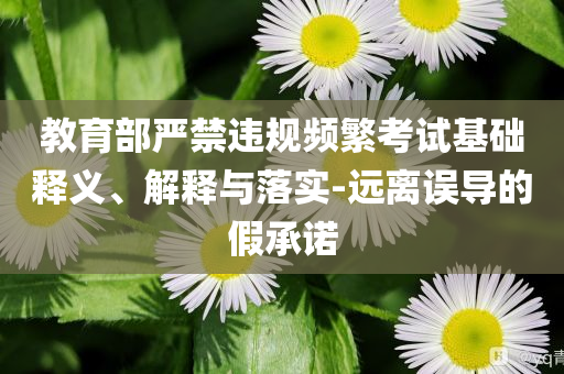 教育部嚴禁違規(guī)頻繁考試基礎(chǔ)釋義、解釋與落實-遠離誤導的假承諾