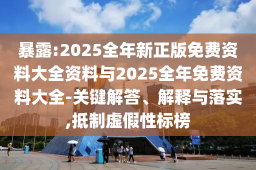 暴露:2025全年新正版免費資料大全資料與2025全年免費資料大全-關(guān)鍵解答、解釋與落實,抵制虛假性標(biāo)榜