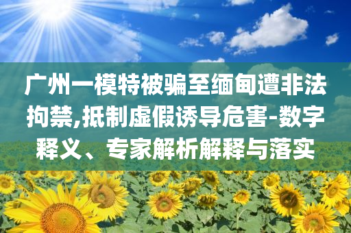 廣州一模特被騙至緬甸遭非法拘禁,抵制虛假誘導(dǎo)危害-數(shù)字釋義、專家解析解釋與落實