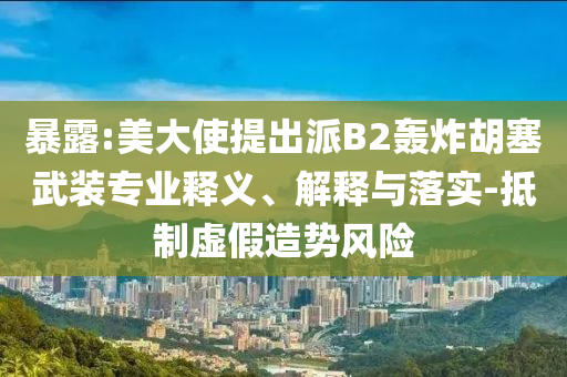 暴露:美大使提出派B2轟炸胡塞武裝專業(yè)釋義、解釋與落實-抵制虛假造勢風(fēng)險
