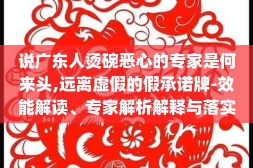 說(shuō)廣東人燙碗惡心的專(zhuān)家是何來(lái)頭,遠(yuǎn)離虛假的假承諾牌-效能解讀、專(zhuān)家解析解釋與落實(shí)