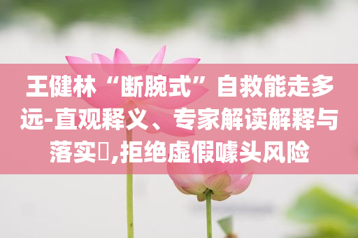 王健林“斷腕式”自救能走多遠(yuǎn)-直觀釋義、專家解讀解釋與落實(shí)?,拒絕虛假噱頭風(fēng)險