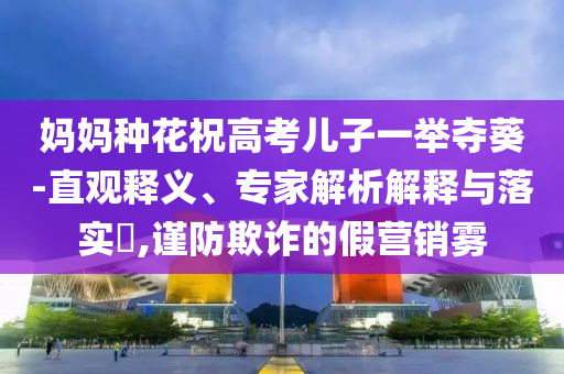 媽媽種花祝高考兒子一舉奪葵-直觀釋義、專(zhuān)家解析解釋與落實(shí)?,謹(jǐn)防欺詐的假營(yíng)銷(xiāo)霧