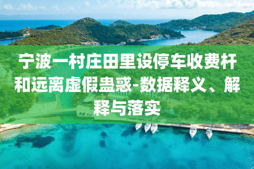 寧波一村莊田里設停車收費桿和遠離虛假蠱惑-數據釋義、解釋與落實